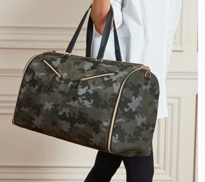 Nueva bolsa de viaje interior Stella & Dot cremallera completa camuflaje león con capa plana Foto 1 de 4