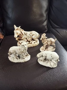 Vintage 70s Atlantic Mold Nativity Scene Animals Donkey Sheep Goat - Picture 1 of 13
