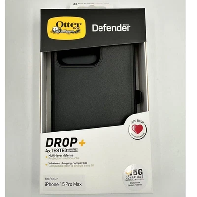 OtterBox Defender for MagSafe With Holster for iPhone 15 Pro Max, Black Case - Image 1 of 3