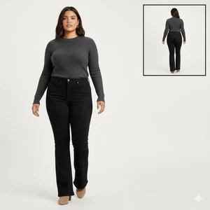 Pantalones de mezclilla Levi's 726 acampanados negros tiro alto para mujer 34 talla 36x33 leer* - Imagen 1 de 11