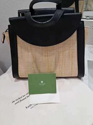 Nuevo Bolso de Mano Kate Spade Saturday Cuero Negro/Natural Foto 1 de 4