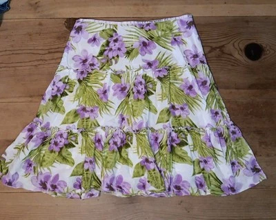 Speechless Skirt Juniors 7 Tiered Ruffled Floral 100% Cotton Knee Length Lined - Image 1 of 4