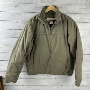 Columbia Jacket Mens Medium Full Zip Pockets Heavy Greenish Winter - Picture 1 of 12