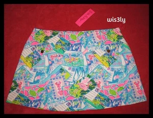 NWT Lilly Pulitzer X-LARGE Madison Skort Pop Up Wish You Were Here Pockets! - Picture 1 of 3