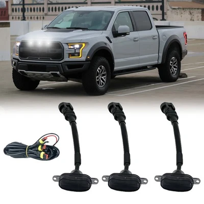Luces LED de parrilla delantera 3 piezas para Ford F-150 F250 F350 Raptor 2004-2019 Foto 1 de 4