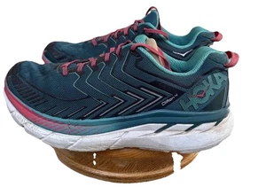 Hoka One One Womens 10 Clifton 4 Blue Running Shoes Sneakers Arch Support GREAT - Picture 1 of 13