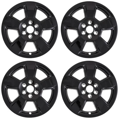4pc Gloss Black 5 Spoke 20" Wheel Skins for 14-18 Chevy Silverado 1500 LT - Image 1 of 2