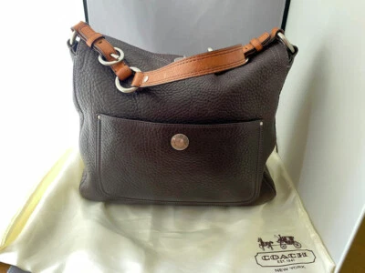 Bolso de Hombro COACH Vintage 10132 Colección Guijarro Suave Cuero Marrón Foto 1 de 4