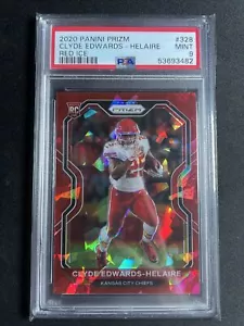 2020 Panini Prizm Clyde Edwards Helaire RC Red Ice PSA 9 Mint #328 Rookie - Picture 1 of 2