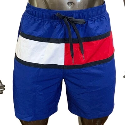 NWT TOMMY HILFIGER STRIPE 7" QUICK DRY TRUNKS BOARD SHORTS SIZE M L - Image 1 of 4