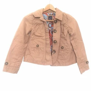 Gap Kids Twill Jacket Sz L Girls Yoke Coat  Button Up Neutral Tan Brown - Picture 1 of 10