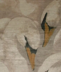 4 x Majestic Swans Clay Velvet Fabric Cushion Panels / Cushion Bag Making Use - Picture 1 of 10