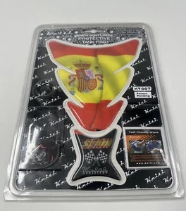 3D TANK PAD SPAINISH FLAG TANK PAD & KEY RING BY KEITI, BANDIT GSXR BMW TRIUMPH - Picture 1 of 13