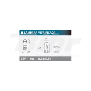 OSRAM 2886X LAMPADINA SINGOLA ( 1pz ) 12V 6W W2,1 - 9,5D Ø10,3 20,7 - 6,1 - 12,7 - Imagen 1 de 1