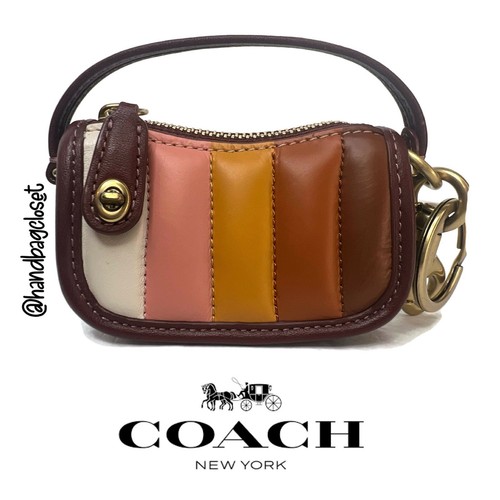 Coach Mini Borsa Swinger Charm con Trapuntino Trapuntato Portachiavi Portachiavi