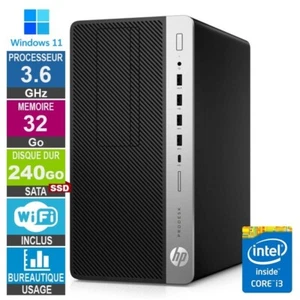 HP 600 G4 MT i3-8100 3.60GHz 32Go/240Go SSD Wifi W11 - Photo 1/1