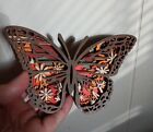 5” Wood 3D Monarch Butterfly Multi-layer Flower Scene Shadow Box Decor Wall Art
