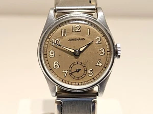 VINTAGE RARE EARLY WW2 ERA SMALL 27.5mm MEN'S GERMANY WATCH "JUNGHANS" CAL.80 - Picture 1 of 12