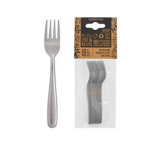 18x Edelstahl Gabeln 100% recyclable reusable Pintinox Use&Reuse Besteck Gastro