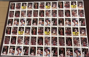 (6) 1991-92 NBA Hoops Osco Drug Michael Jordan Chicago Bulls Uncut Sheet Promo - Picture 1 of 5