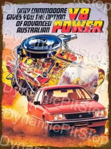 Holden Commodore VH V8 Rustic Tin Metal Sign Man Cave Garage Australian made - Picture 1 of 1