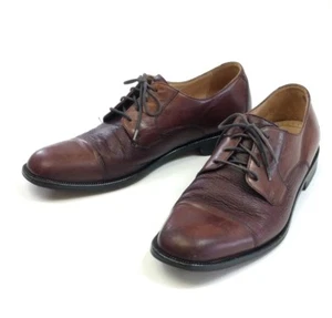 Bostonian Derby Brown Leather Mens Shoes Size 9.5 M Cap Toe Made in Italy 27848 - Picture 1 of 11