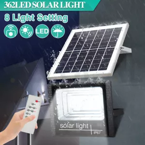 100W LED Solar Light Street Flood Sensor Remote Outdoor Garden Security Lamp - Picture 1 of 15