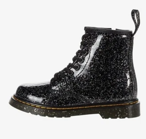 Dr. Martens 1460 J J Junior Botas Negras Brillo Cósmico Niño Grande Talla 1 NUEVAS Brillantes - Imagen 1 de 12
