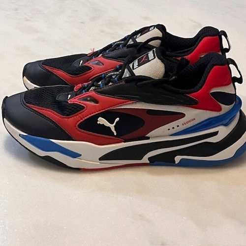Scarpe da corsa Puma RS Fast sneakers leggere ammortizzate nere rosse blu taglia 8