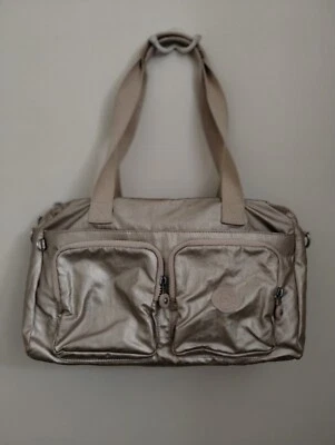 Kipling Mujer Doble Asa Cartera Nylon Champán Beige Bolso Cartera Bolso de Mano Usado en Excelente Condición Foto 1 de 4