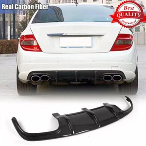 Carbon Fiber Rear Bumper Diffuser Lip For Mercedes Benz W204 C63 2009-2011 - Picture 1 of 12