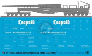 Peddinghaus 1/87 (HO) Krupp K5 (E) Leopold pistola ferroviaria tedesca marcature seconda guerra mondiale 1289 - Foto 1 di 1