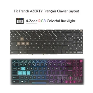 Clavier Français FR para MSI Pulse 17 B13V / 17 B13VFK / 17 B13VGK, RGB retroiluminado - Imagen 1 de 9
