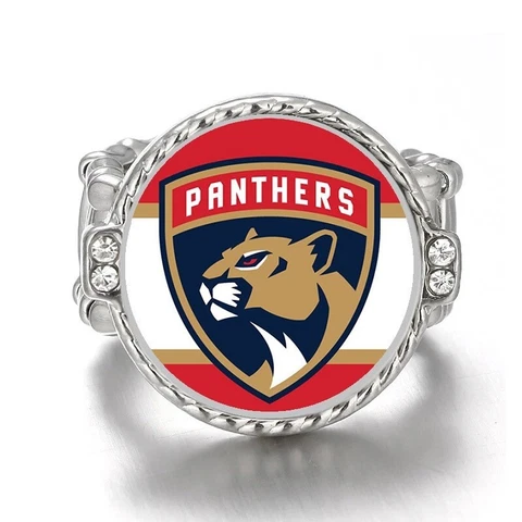 Florida Panthers Silver Women's Crystal Accent Ring Fits All Sizes D12 Cover