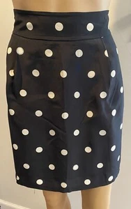 MARC BY MARC JACOBS Silk Black & White Polka Dot Skirt SZ 4  - Picture 1 of 6