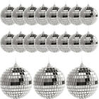  24 Pcs Cloth Reflective Ball Mirror Disco Balls Ornaments Cake Decoration