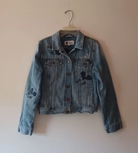 Gap Kids Mickey Mouse Embroidered Denim Trucker Jacket Unisex Youth XXL - Picture 1 of 3