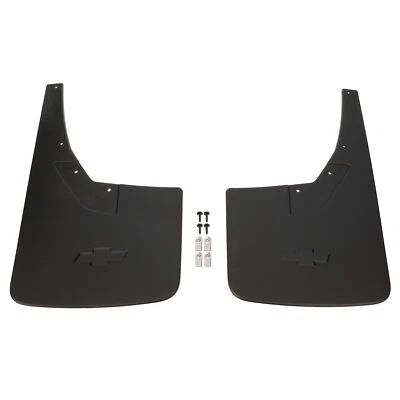 OEM Rear Splash Guards Mud Flaps Black Flat 14-20 Chevrolet Silverado 22894865 - Imagem 1 de 2