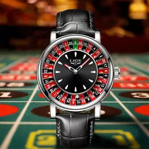 Quarz Herren Automatik Uhr Luxus mit Roulette Zifferblatt Leuchtzeiger Wasserdicht - Bild 1 von 23