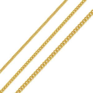 Solid 14K Gold Chain Necklace Men Women Thin 2mm Thick CURB - Picture 1 of 3