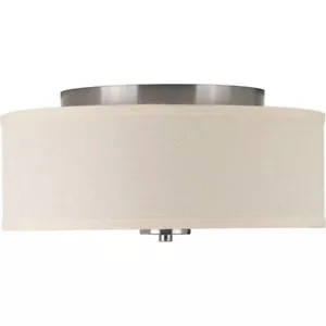 Progress Lighting P3713-09 Inspire 13" Ceiling Light Drum Flush Mount Brushed Ni - Picture 1 of 3
