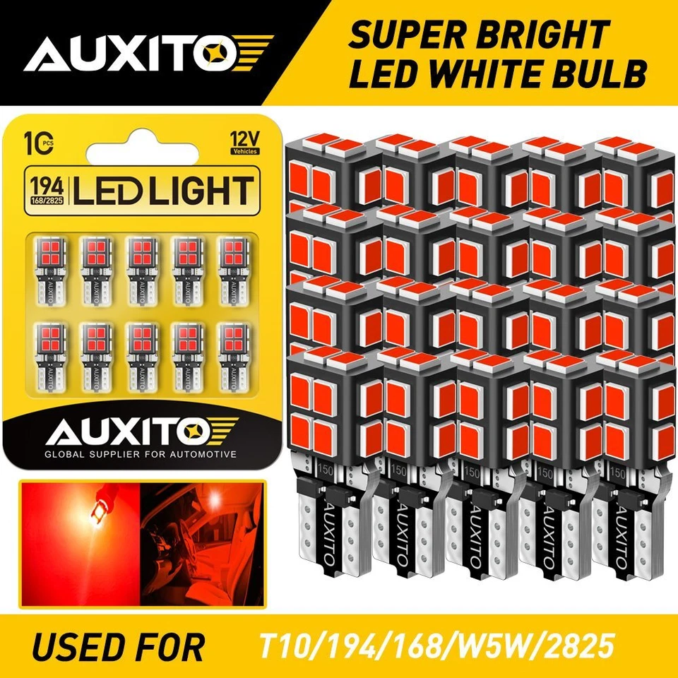 20X AUXITO T10 194 168 192 LED Interior Door Dome Trunk Map Light Bulbs Red EXF - Image 1 of 4