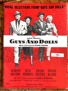 VOCAL SELECTIONS FROM GUYS & DOLLS SHEET MUSIC BOOK PIANO GUITAR RAT PACK CLEAN  - Picture 1 of 4