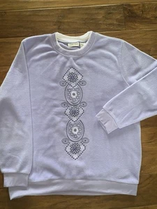 Madison Taylor Purple Long Sleeve Crewneck Soft Fleece Sweatshirt Size XL - Picture 1 of 5