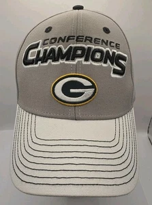 Green Bay Packers Conference Champions Team Apperal Gray Strapback Cap NFL Hat - Picture 1 of 10