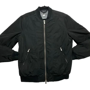 BLK DNM Bomber Jacket Mens S Black Lined Nylon Full Zip Quilted Flight - Picture 1 of 13