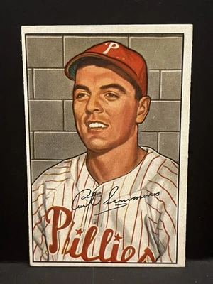 1952 Bowman Mid-Hi Grade Set Break #184 Curt Simmons   Ex-Mt - Image 1 of 2