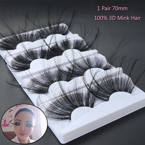 Fluffies Dramatic 70mm Lashes 100% 3D Mink Hair Lash Extension False Eyelashes - Picture 1 of 20