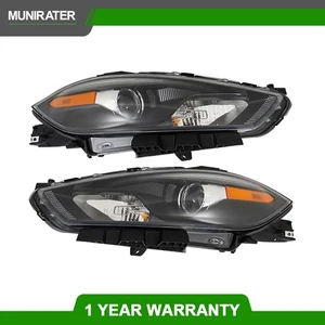 Pair Headlights Assembly For Dodge Dart 2013-2016 Halogen Black Clear Lens LH+RH - Imagen 1 de 13
