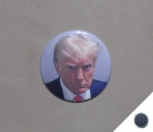 Donald Trump Mugshot 1.25” Fridge Magnet President Arrest 2023 Mug Shot 45 47 - Picture 1 of 4